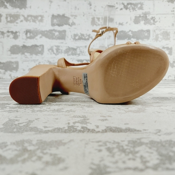 New Schutz Kelsie Beige Leather Strappy Platform Sandals W890 - Picture 8 of 12
